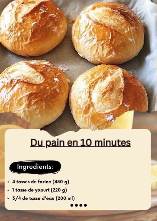 Pain en 10 min sans four