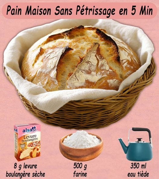 Pain Maison Sans Pétrissage en 5 Minutes